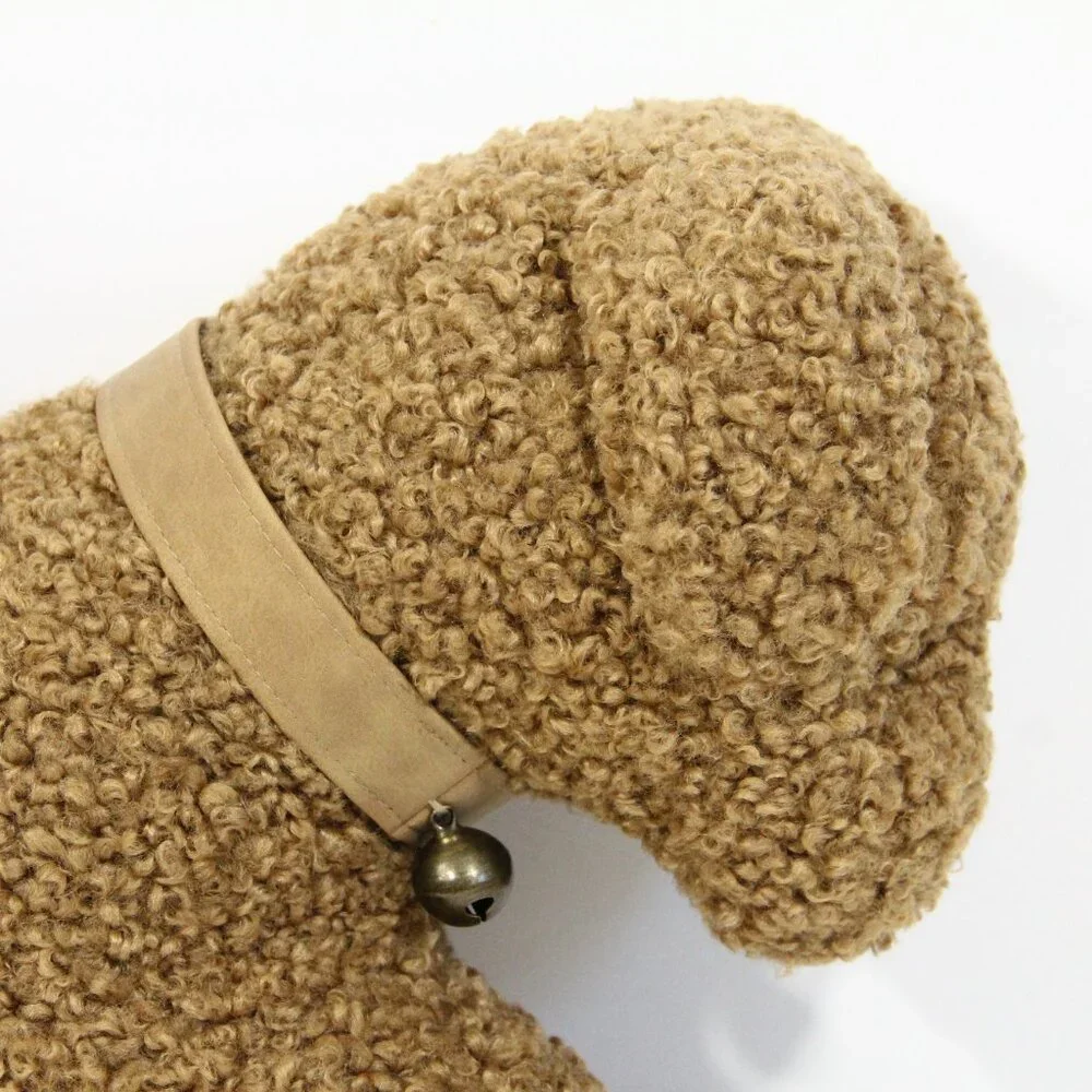 Pottery Barn Cozy Teddy Dog Pillow Faux Fur Sherpa Plush Puppy Decorative